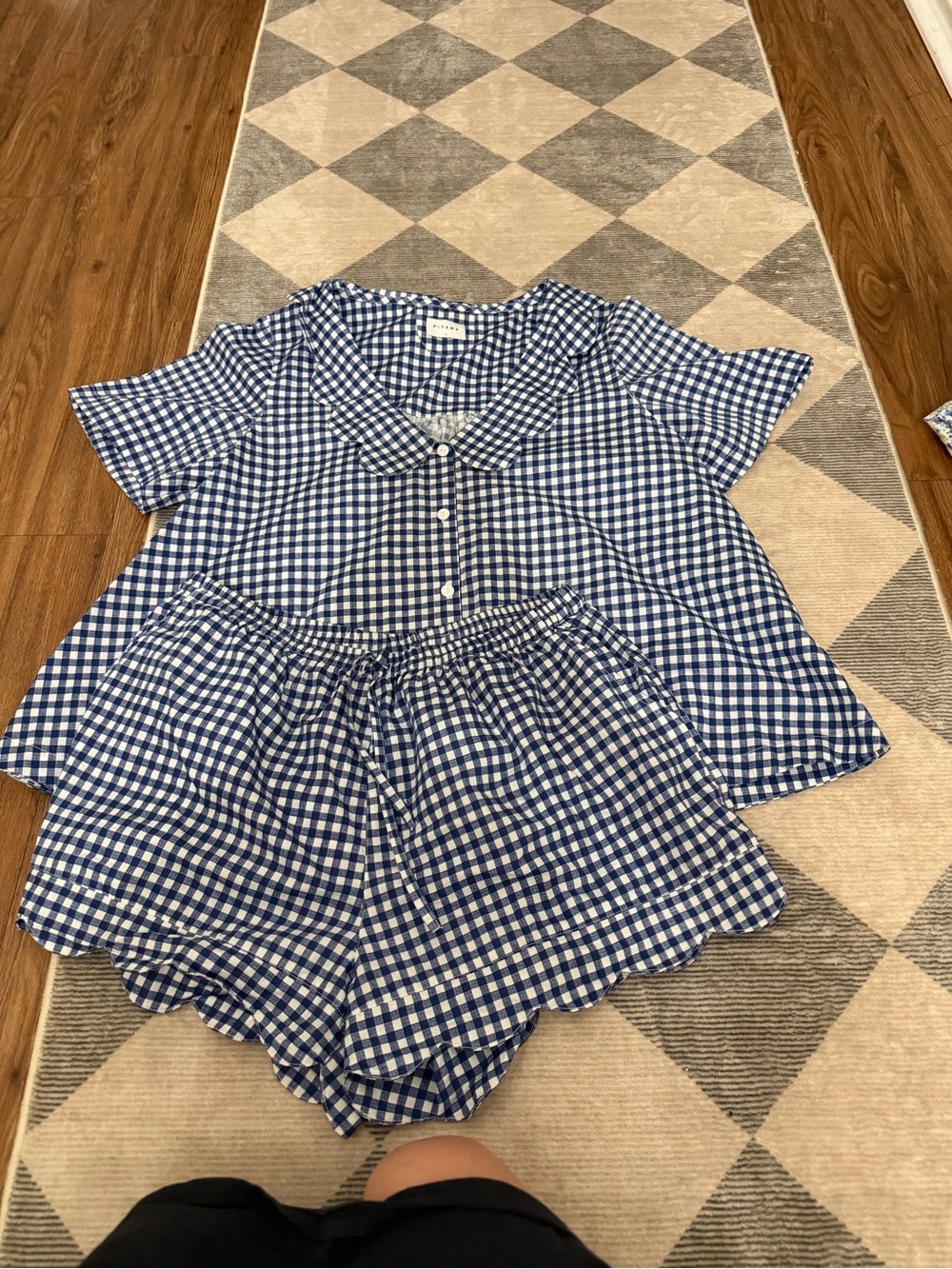 Piyama Penelope Sleep Set NAVY GINGHAM